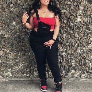 Black overalls